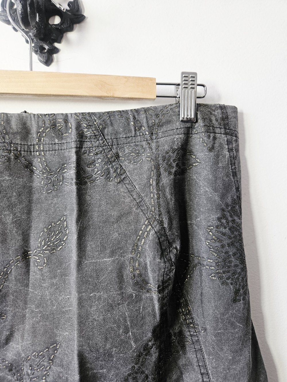 Vintage Firma Italy Floral Grunge Skirt Size 12 Midi Asymmetrical Zip - Picture 5 of 6